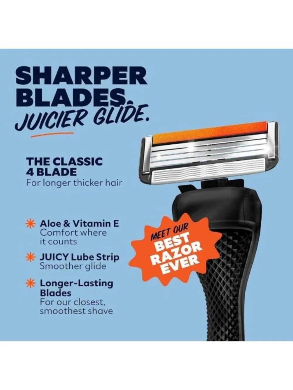 Dollar Shave Club Ultimate Shave Set 4 Refills & Handle + Scrub + Cream + Dew